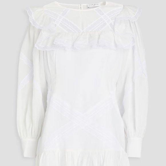 Sandro Belem Ruffle & Braid-Trim Short Dress - Picture 3 of 10